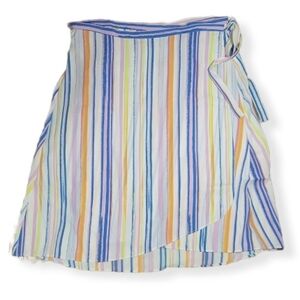 BP Blue Drift Summer Stripe Wrap Skirt Size 2X
